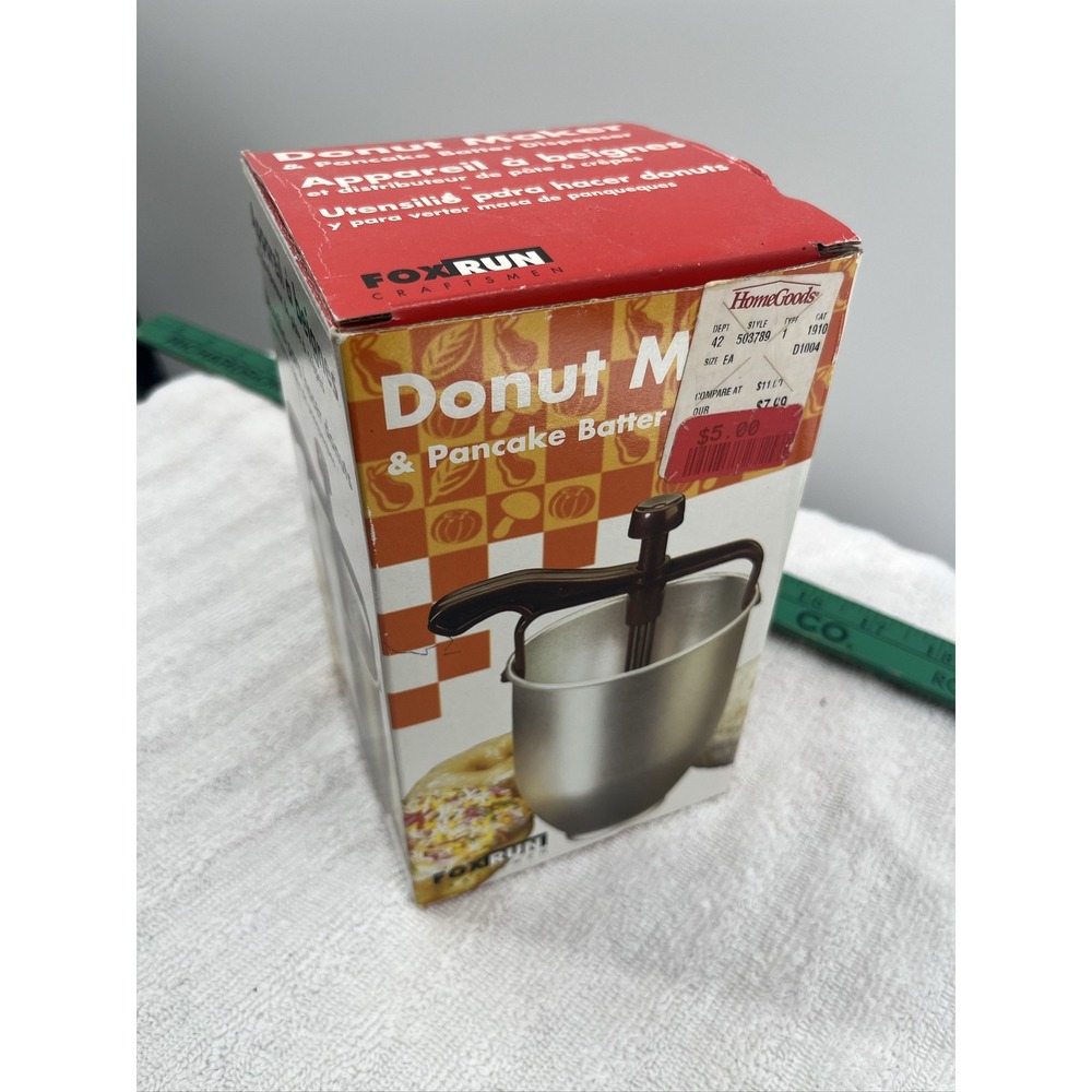 Fox Run Craftsmen Donut Maker & Pancake Batter Dispenser Aluminum Silver 1910